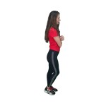 Colanti sport, culoare negru, model cu linie argintie